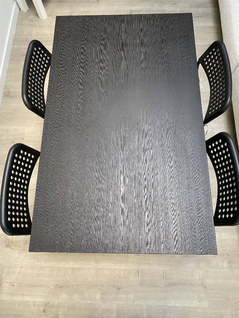 IKEA Tafel +  4 stoelen, 100 à 150 cm, Quatre personnes, Comme neuf, Enlèvement