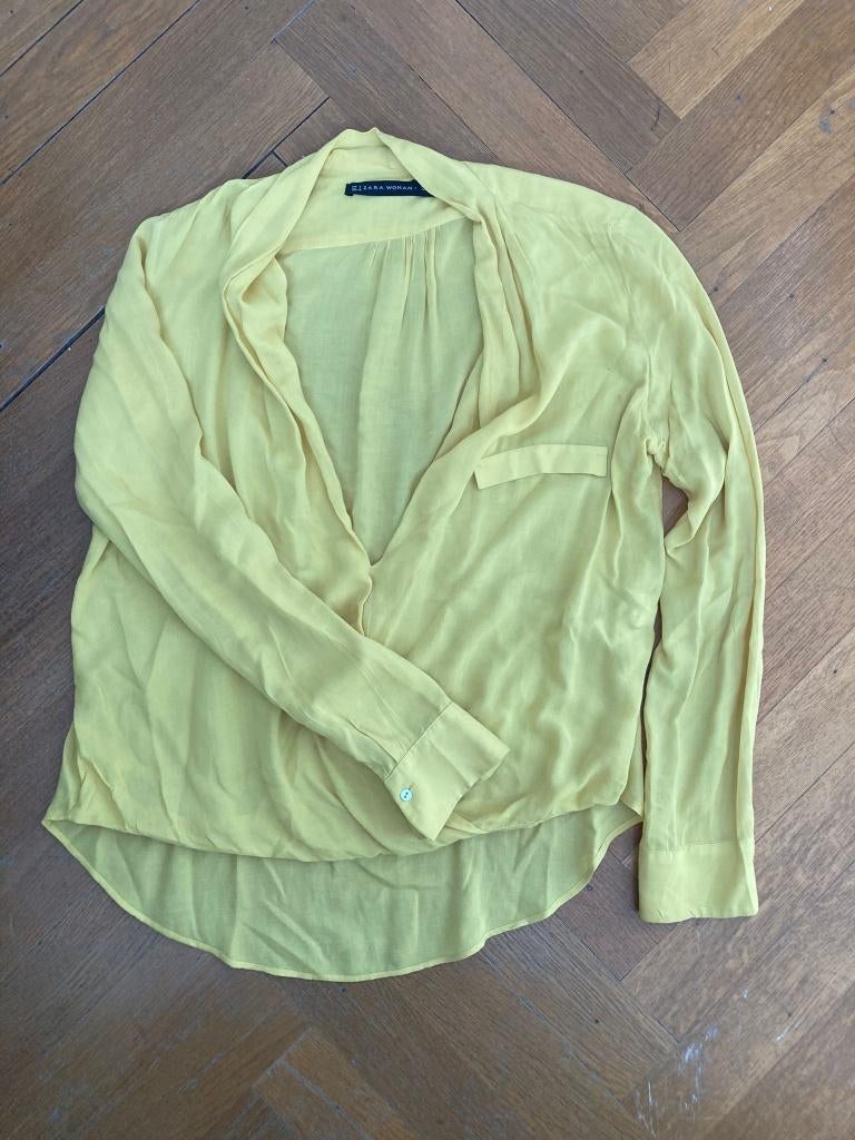 Blouse jaune, Taille 36 (S), Comme neuf, Zara Woman, Jaune