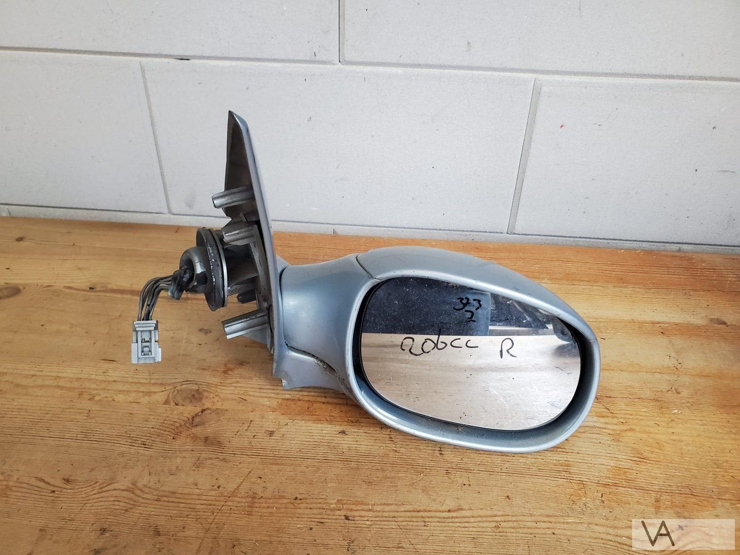 Spiegel 3x3 pins rechts Peugeot 206 cc blauw 2000 - 2006 €30, -, Utilisé, -, Peugeot