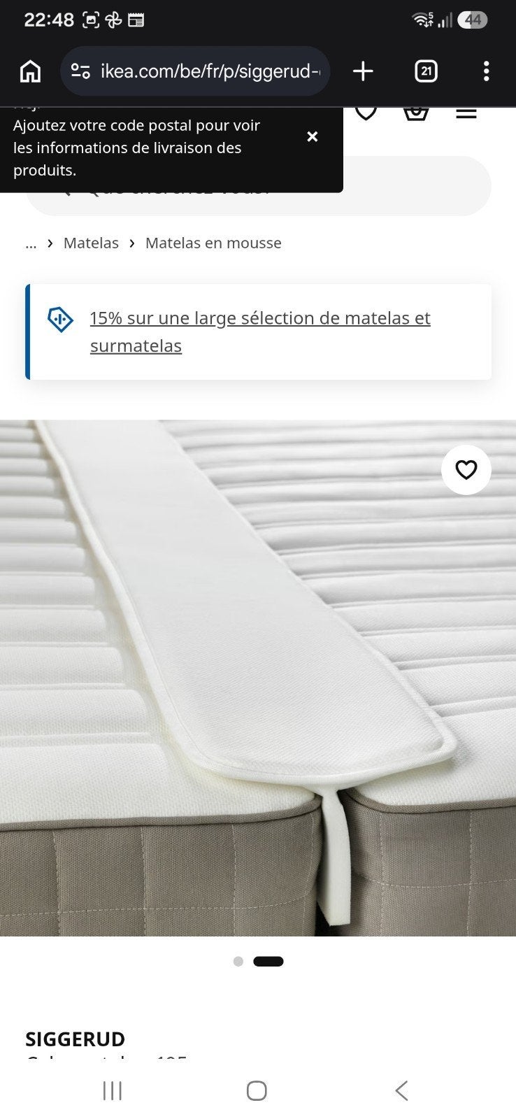 Tussenlaag tussen matrassen, Huis en Inrichting, Slaapkamer | Matrassen en Bedbodems, Ophalen, Zo goed als nieuw, 200 cm, Matras