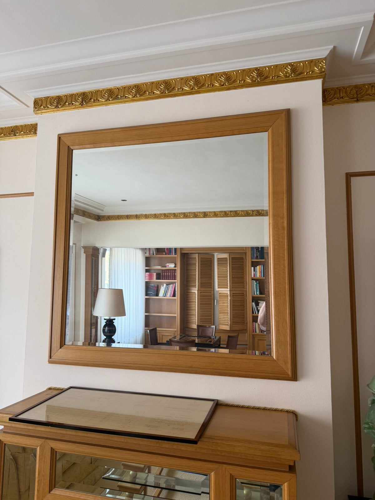 Miroir carré en bois, Enlèvement, Comme neuf, Carré
