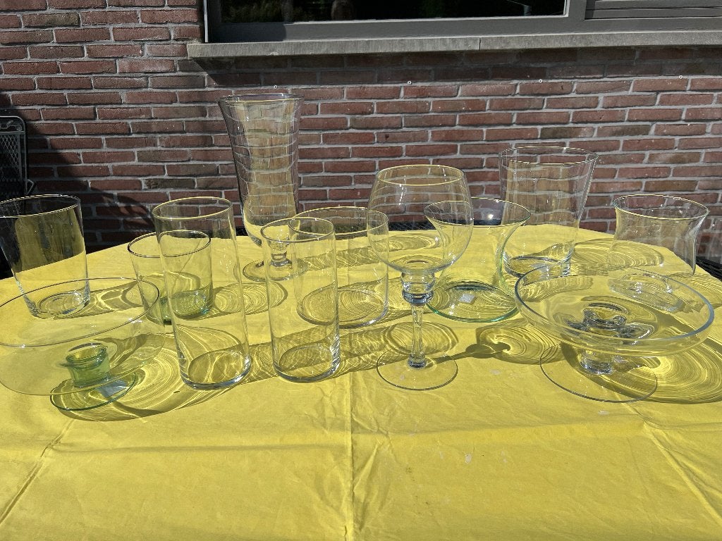 Vazen in glaswerk, Huis en Inrichting, Woonaccessoires | Vazen, Ophalen, Zo goed als nieuw