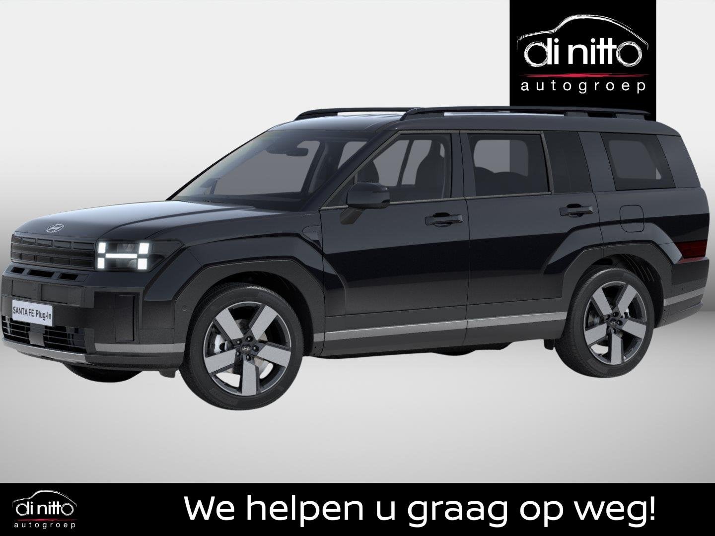 Hyundai Santa Fe 1.6 T-GDi Plug-in Hybrid 4x4 Luxury Aut., Auto's, Zwart, 4 cilinders, Bedrijf, 38 g/km