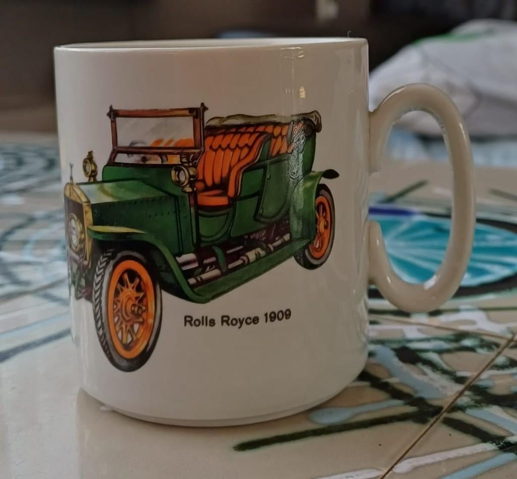 Koffiemok met oldtimer-afbeelding Villeroy & Boch, Huis en Inrichting, Keuken | Servies, Ophalen of Verzenden, Porselein, Kop(pen) en/of Schotel(s)