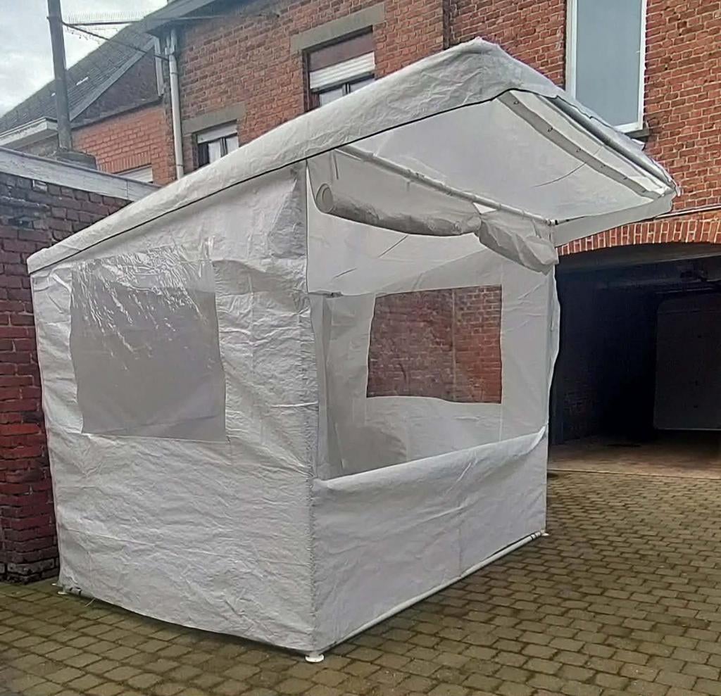 Tente blanche, tente de réception avec auvent et parois laté, Enlèvement, Tente de réception