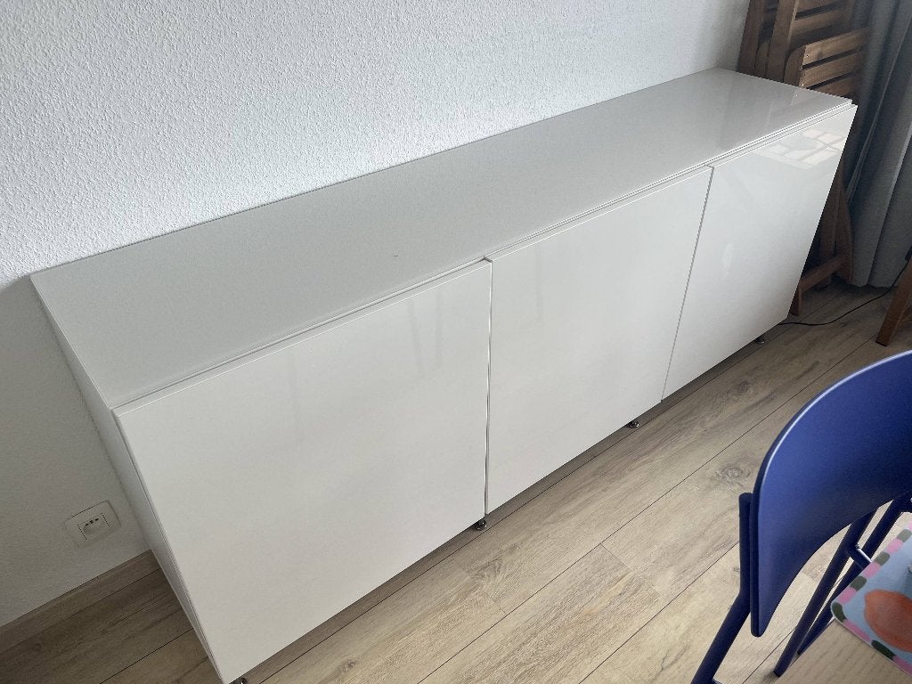 Dressoir kast + salontafel Besta, 25 à 50 cm, 200 cm ou plus, Avec tablette(s), Comme neuf