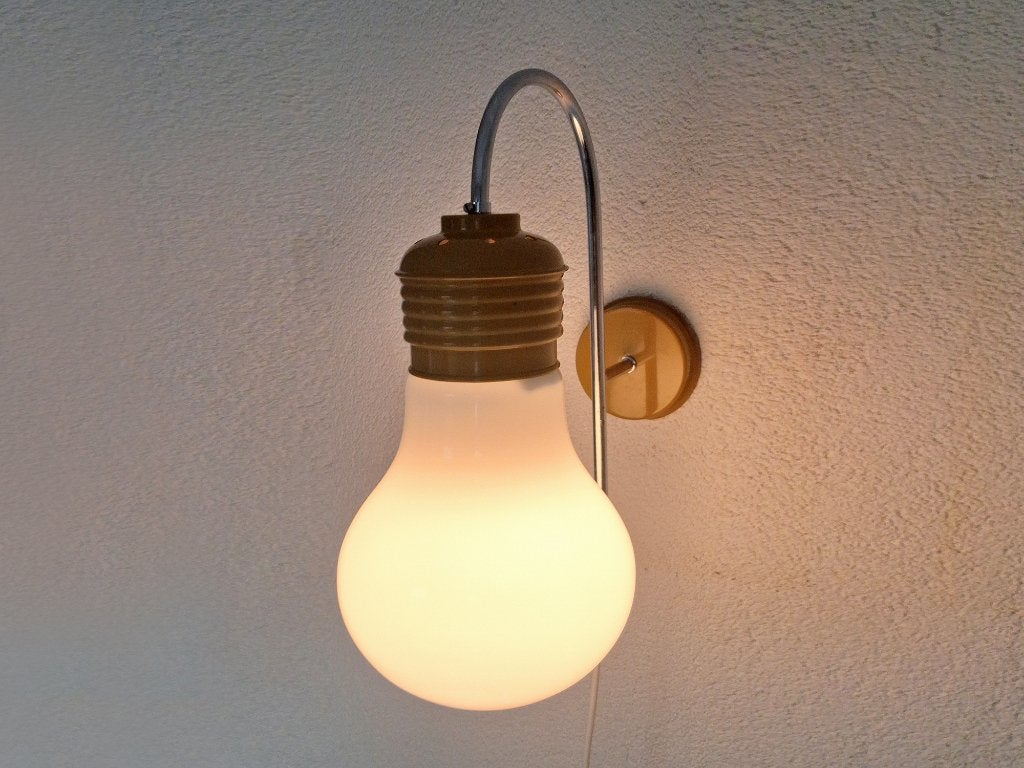 Lampe murale des années 1970 Lightbulb, Collections, Enlèvement ou Envoi, Maison et Meubles