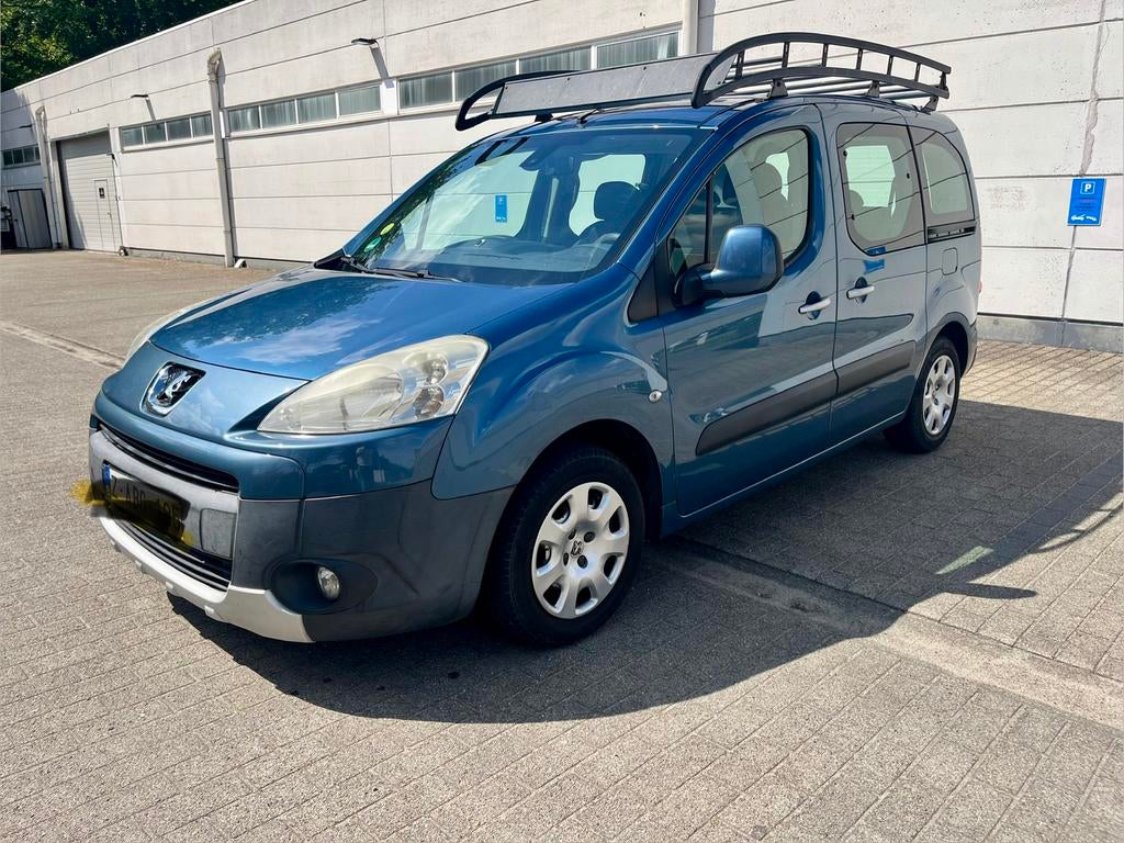 Peugeot partner tepee airco, Auto's, Euro 5, Zwart, 1600 cc, Particulier