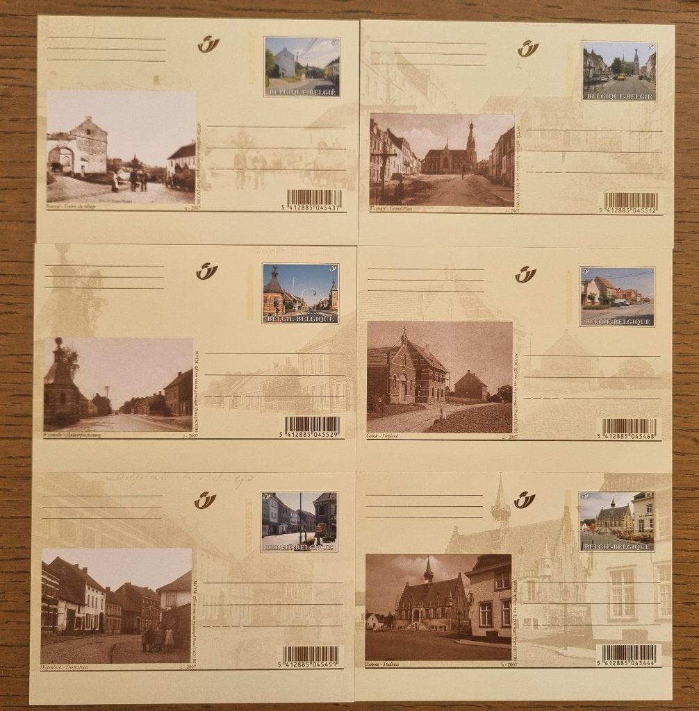 10 x Briefkaart BK160 - 169  Vroeger en nu 2007, Verzenden, 1980 tot heden, Ongelopen, Stad of Dorp