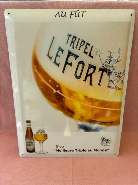 Le Fort licht metalen plakkaat, Ophalen of Verzenden, Zo goed als nieuw, Reclamebord, Plaat of Schild, Overige merken