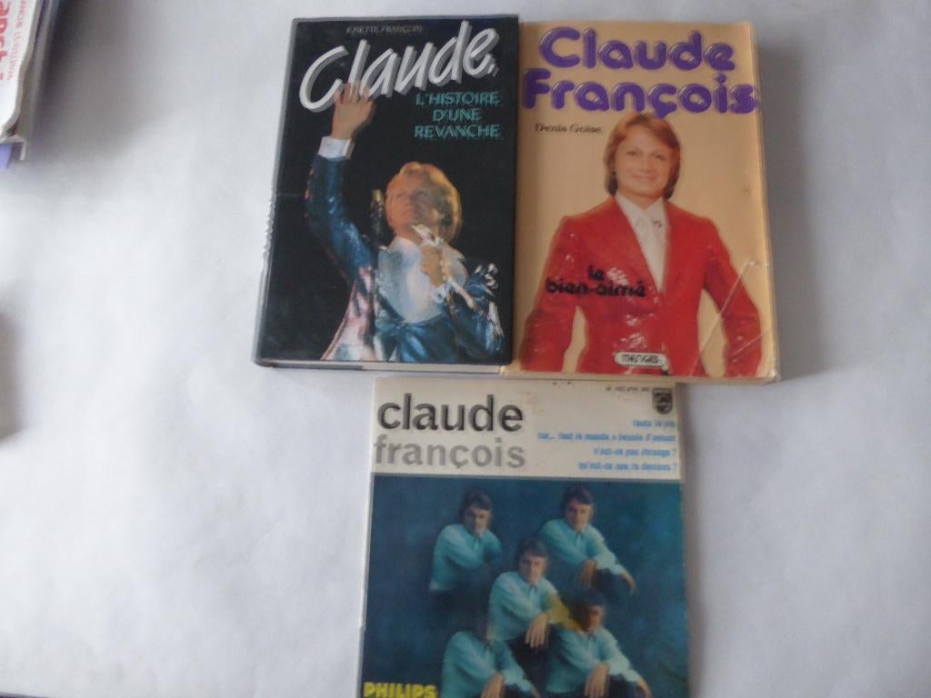Claude françois 2 livres + 1 disque 45t, Enlèvement ou Envoi, Utilisé