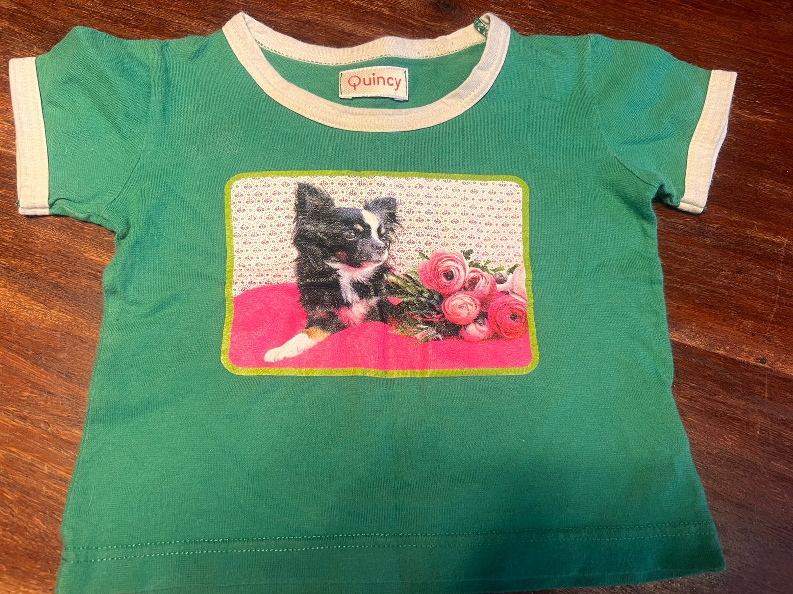 Quincy T-shirt vintage, maat 62-68, Kinderen en Baby's, Babykleding | Maat 62, Ophalen of Verzenden, Zo goed als nieuw