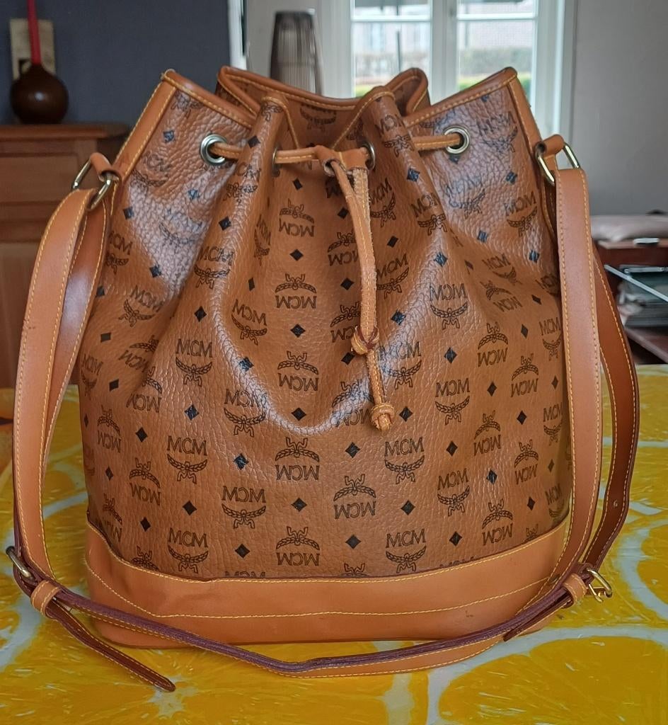 MCM Dessau - sac à main - cognac, Enlèvement, Comme neuf, Beige, Sac à main