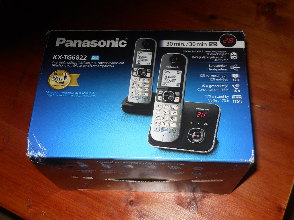 Panasonic KX-TG6822, Ophalen, Zo goed als nieuw, Klassiek of Candybar, Zonder abonnement