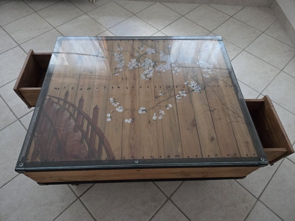 Table de salon, Autres essences de bois, Asiatique contemporain, 50 à 100 cm, Enlèvement