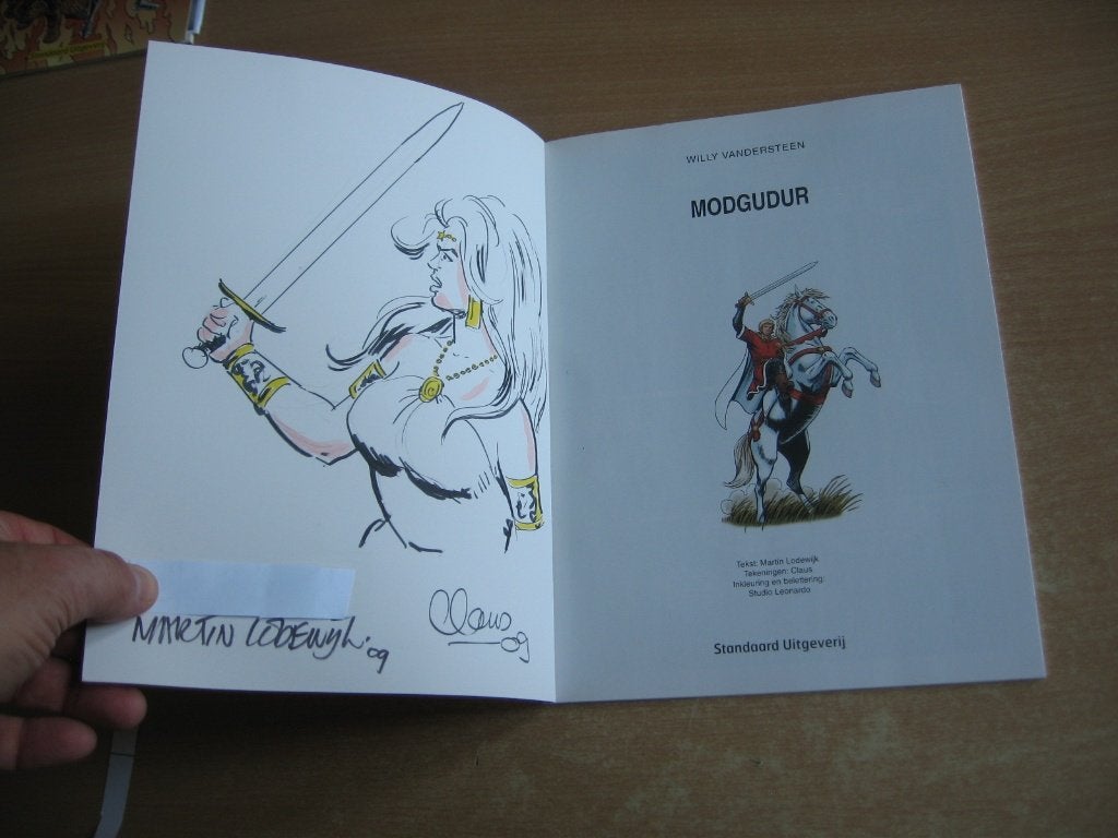 De Rode Ridder 216 : Modgudur - 1e druk + Tekening, Boeken, Claus, Eén stripboek, Nieuw, Ophalen of Verzenden