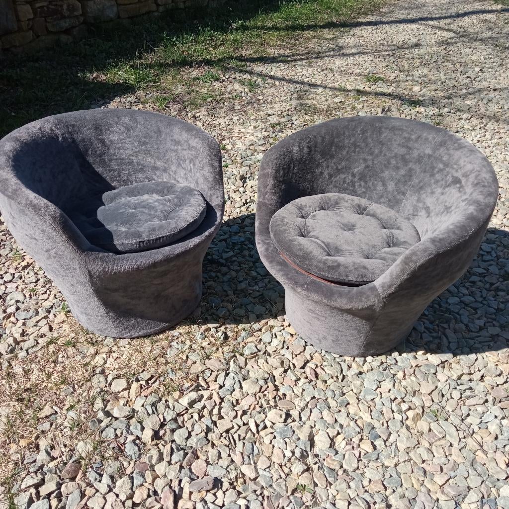 set van twee fauteuils PIERRE GUARICHE MODEL GAMMA, Ophalen, Gebruikt, Stof, VINTAGE