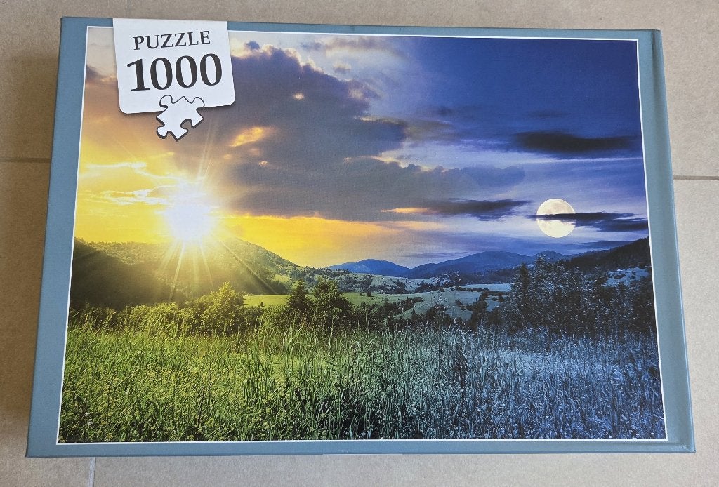 Puzzel  Day and Night 1000, Hobby en Vrije tijd, Ophalen of Verzenden, 500 t/m 1500 stukjes, Gebruikt, Legpuzzel