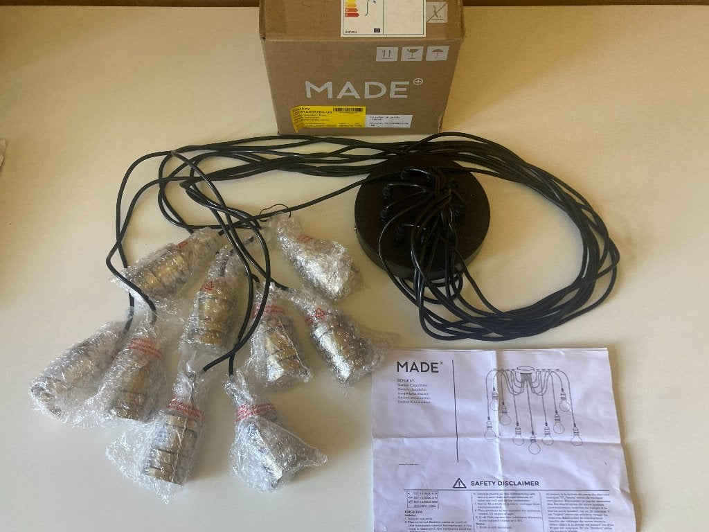 Luminaire MADE Starkey Chandelier, Maison & Meubles, Lampes | Suspensions, Enlèvement, Neuf, Métal, 75 cm ou plus