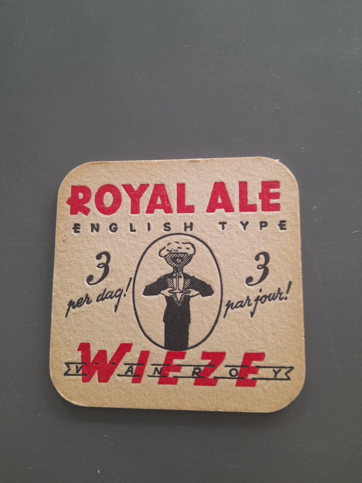 Bierviltje brouwerij wieze van roy kleur rood, Ophalen of Verzenden