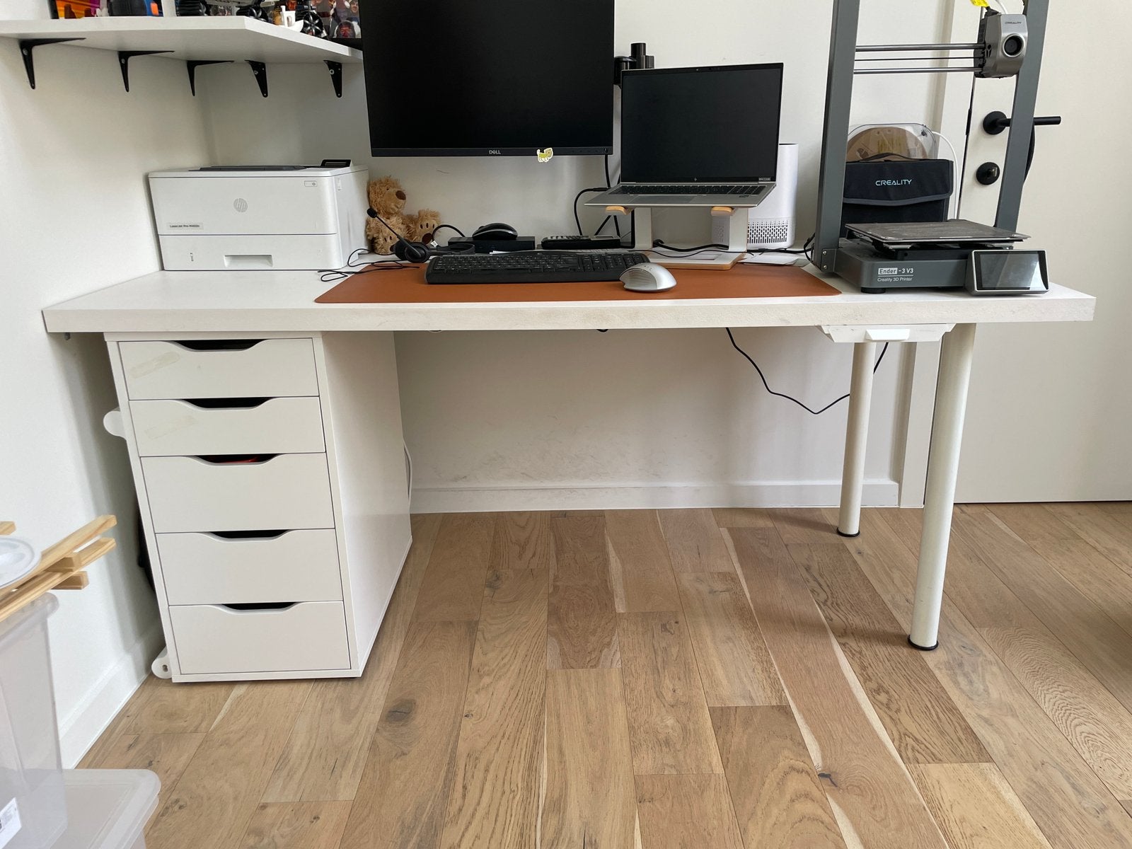 Bureau met ladekast en poten, Maison & Meubles, Bureaux, Enlèvement, Utilisé