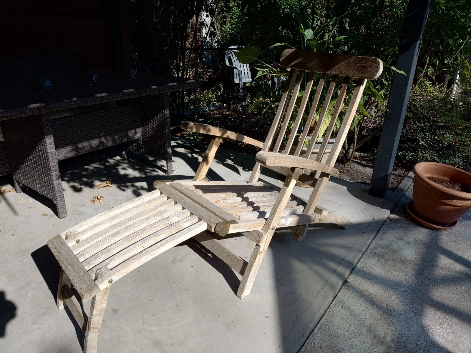 Ligstoel, Tuin en Terras, Ophalen, Gebruikt, Teakhout, Inklapbaar