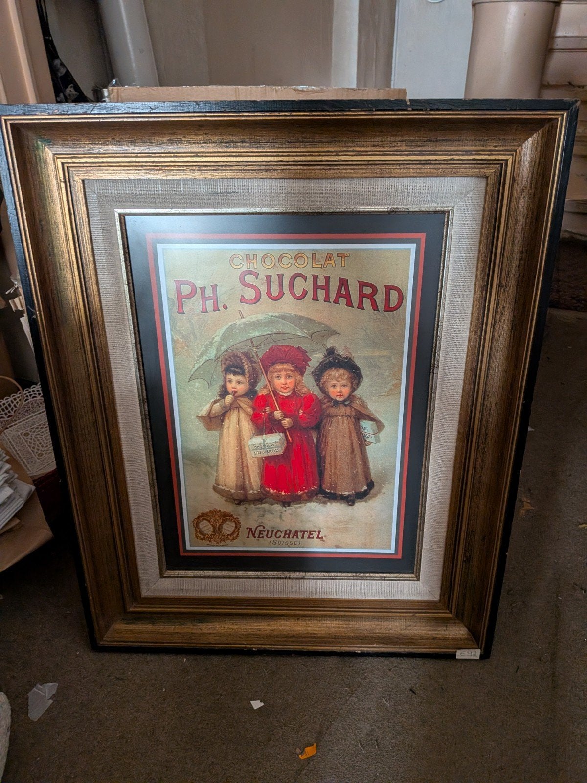 Cadre Vintage Chocolat PH Suchard, Antiquités & Art, Enlèvement, Vintage