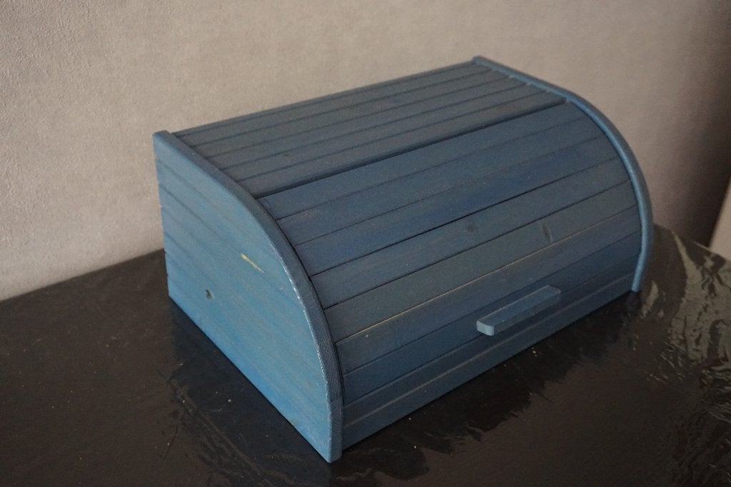 Broodtrommel, Broodtrommel, Ophalen, Hout, Blauw