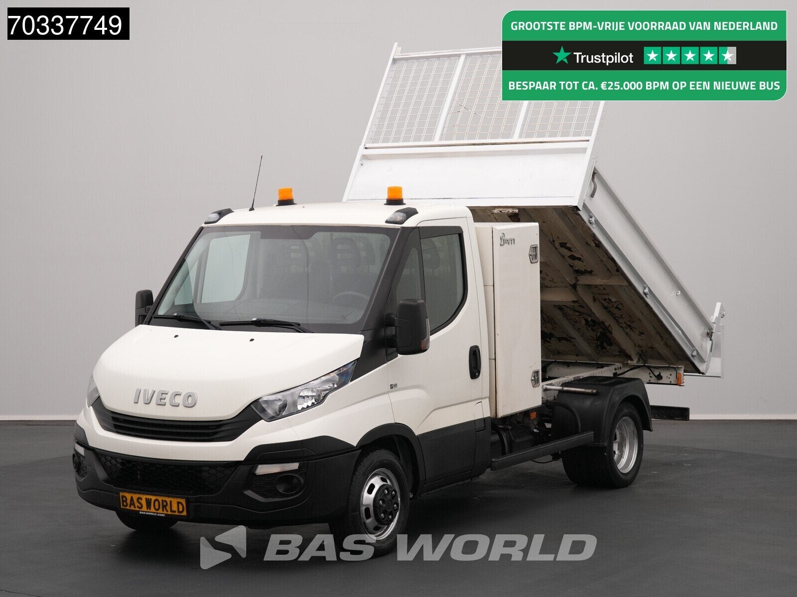 Iveco Daily 35C14 Kipper met Kist 3500kg trekhaak Airco Crui, Stof, Gebruikt, Euro 6, Iveco