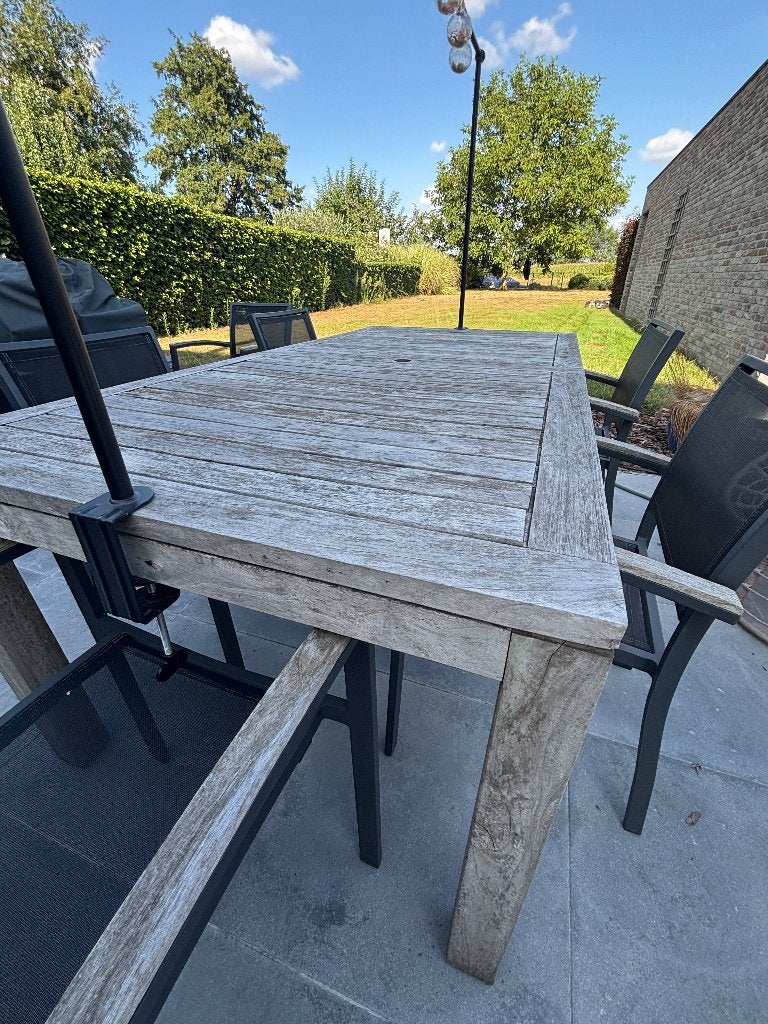 Tuintafel, Ophalen, Gebruikt, Rechthoekig, Teakhout