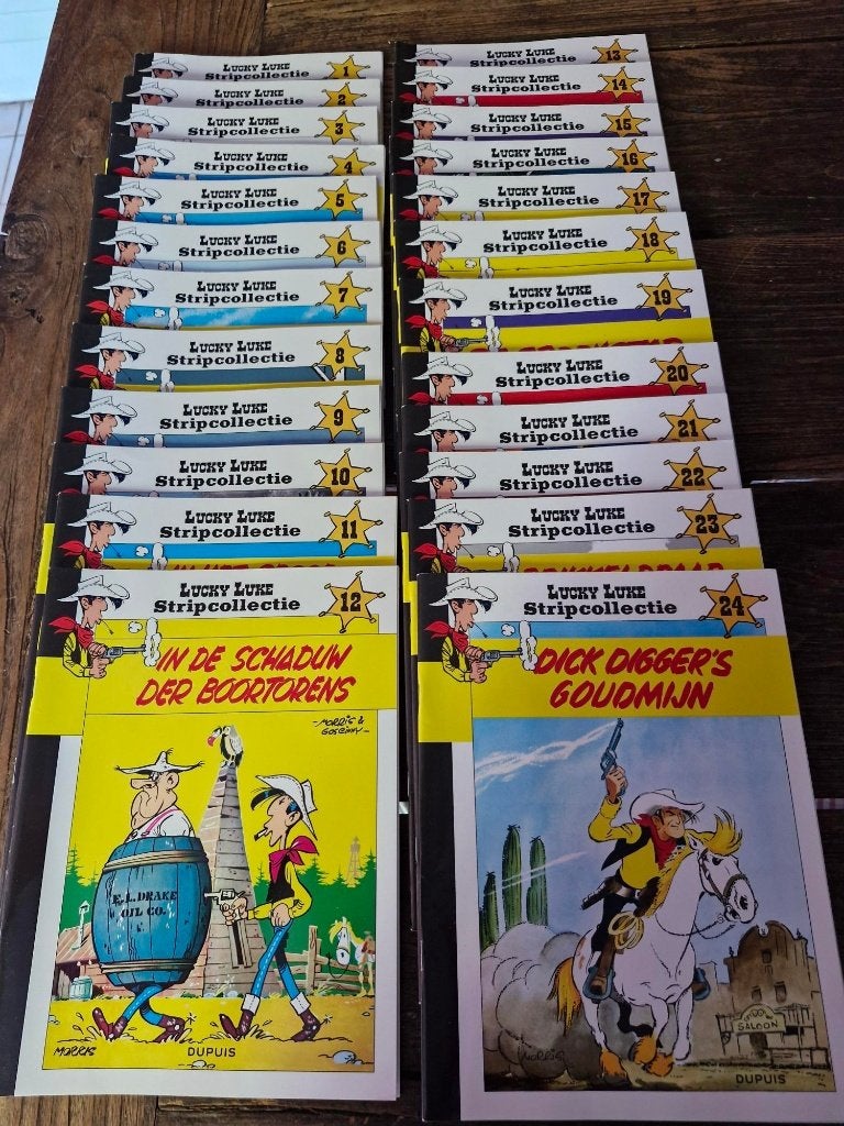LUCKY LUKE STRIPCOLLECTIE 24 DELEN COMPLEET ALS NIEUW, Complete serie of reeks, Ophalen of Verzenden, Zo goed als nieuw, Dupuis