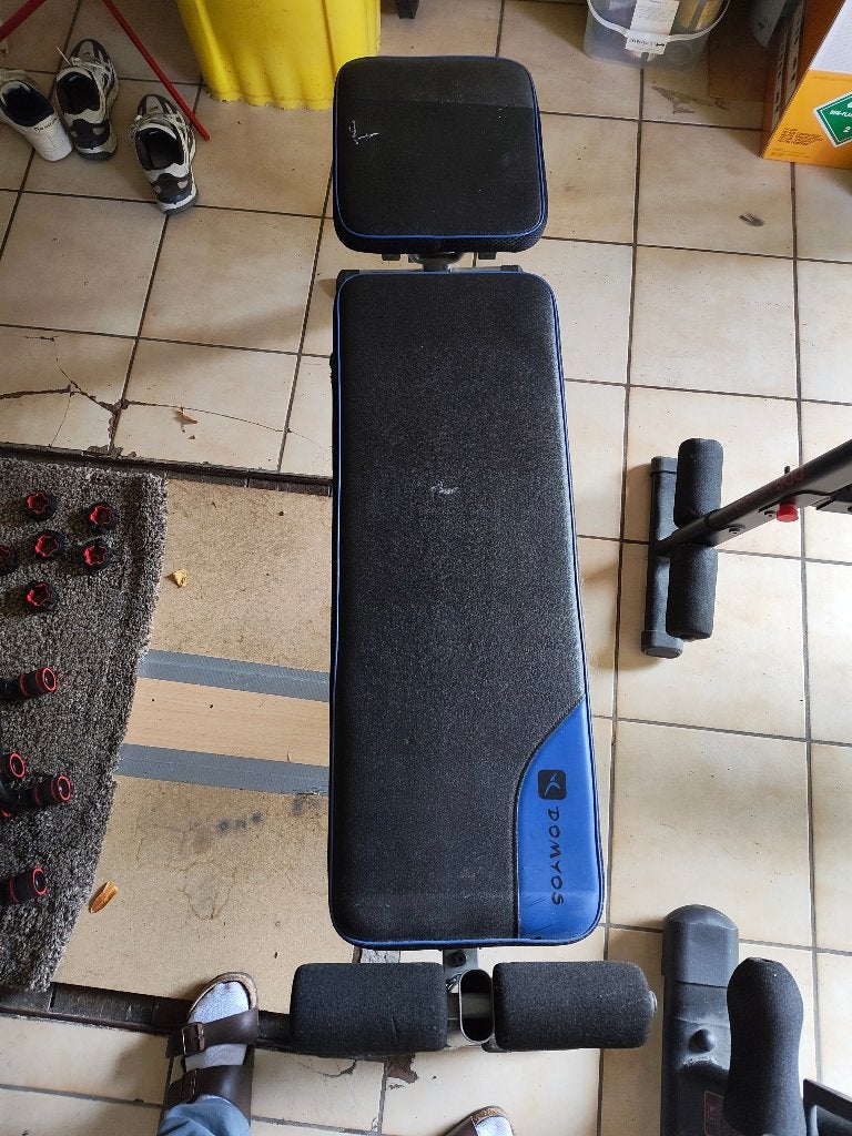 Oude Domyos halterbank, gratis bij aankoop, Ophalen, Gebruikt, Fitnessbank