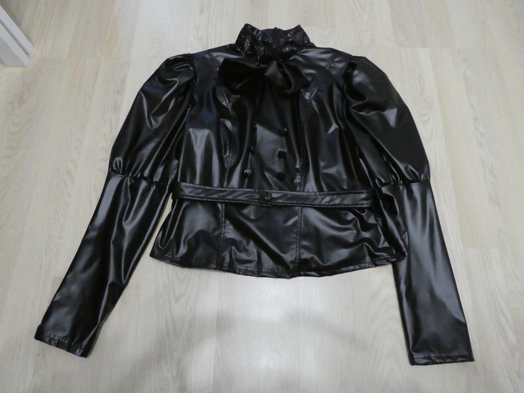 Blouse Wetlook Zwart, Kleding | Dames, Ophalen of Verzenden, Nieuw, Zwart