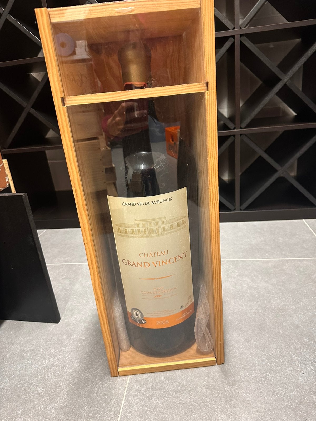 Balthazar 12 liter wijn Château Grand Vincent 2008, Bordeaux, Verzamelen, Wijnen, Ophalen, Frankrijk, Nieuw, Rode wijn