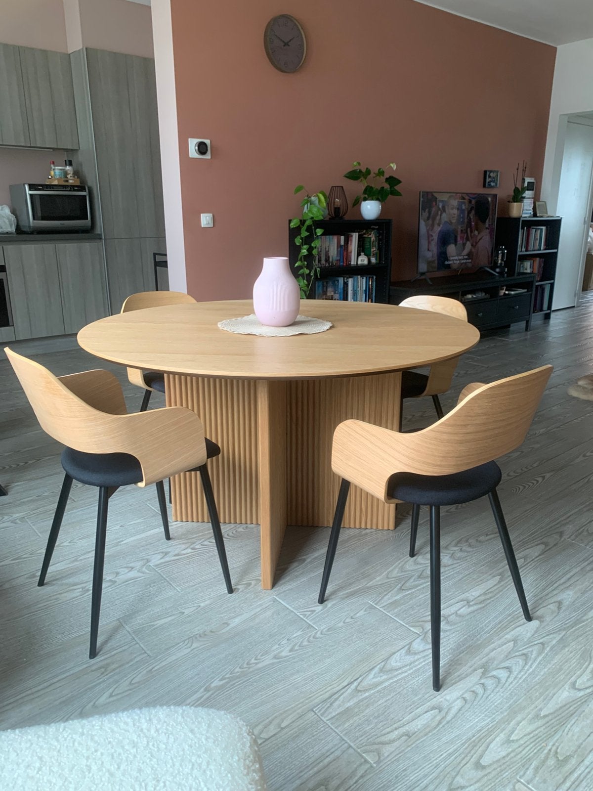 Tafel + 4 stoelen, Ophalen, Zo goed als nieuw