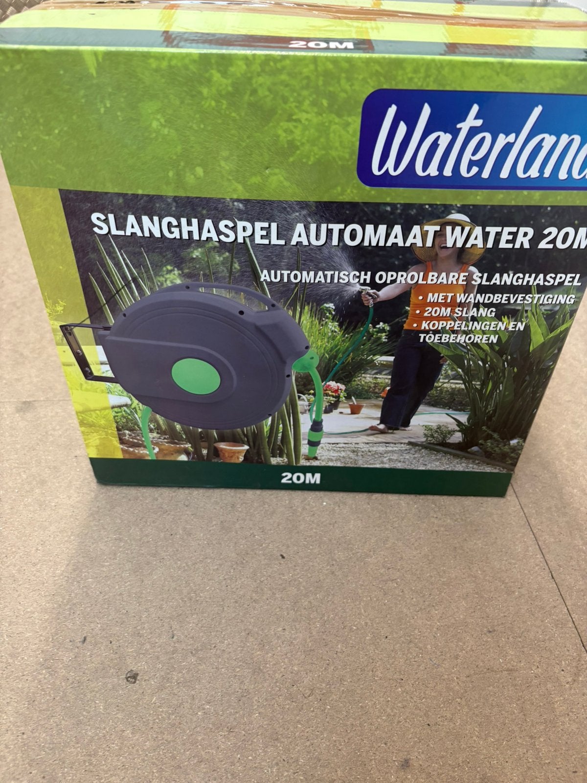 Slanghaspel automaat water 20M, Ophalen, Nieuw, Tuinslang