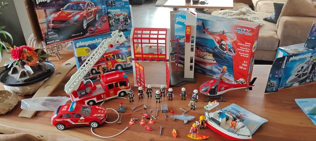 Playmobil enorm grote playmobil brandweer set met dozen, Enlèvement ou Envoi