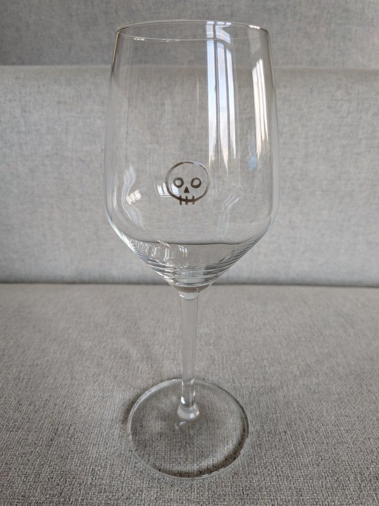 Uniek Duvel wijnglas doodskop ontwerp Sergio Herman, Verzamelen, Ophalen of Verzenden, Duvel