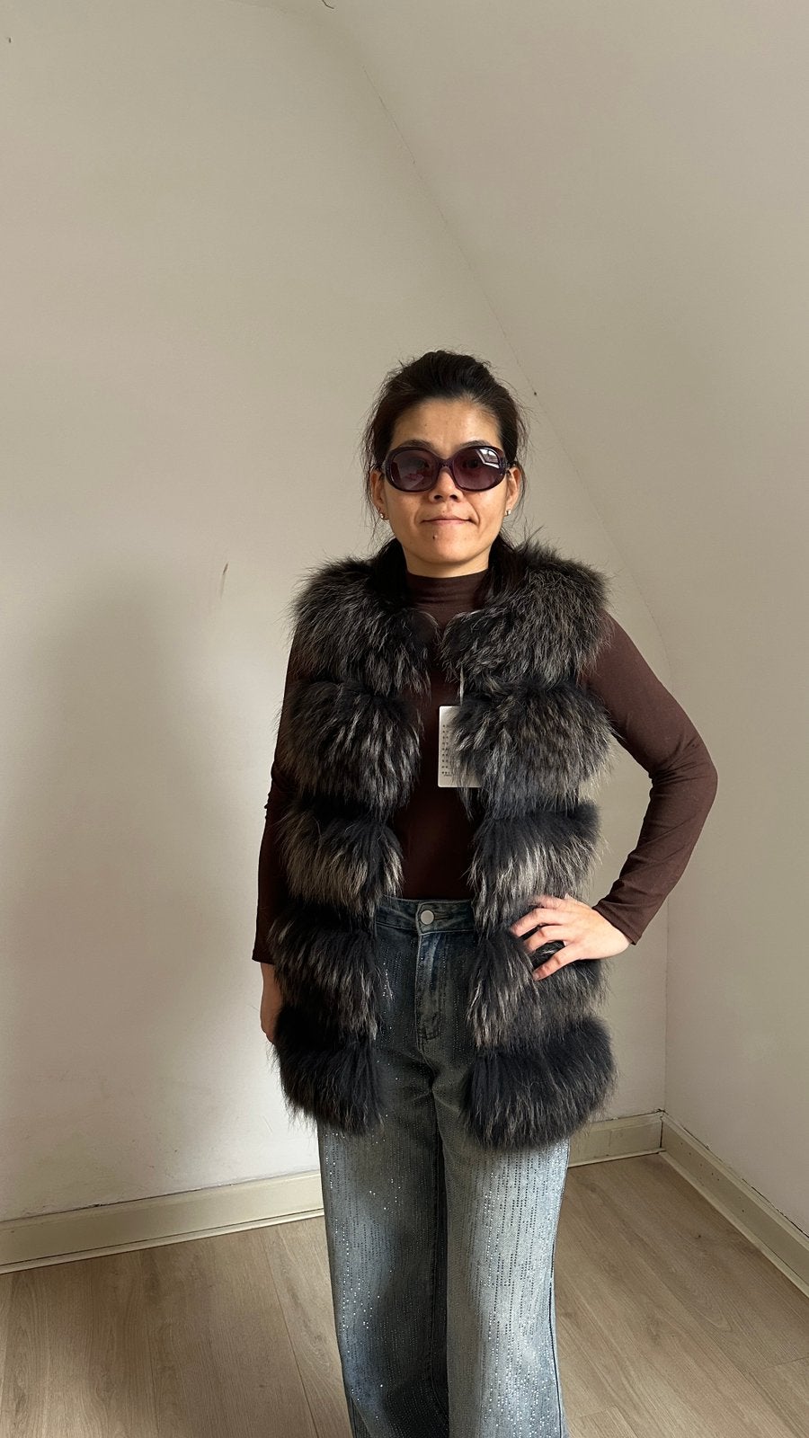 Bodywarmer met wasbeerbont, Kleding | Dames, Ophalen of Verzenden, Nieuw, Maat 36 (S), Zwart