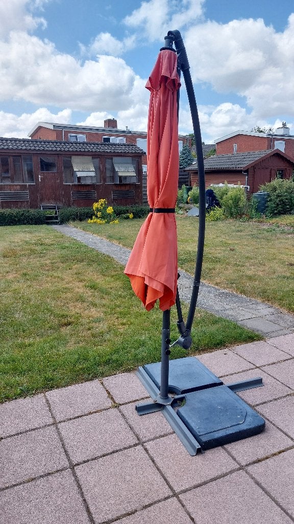 Parasol + voet, Ophalen, Gebruikt, 2 tot 3 meter, Zweefparasol