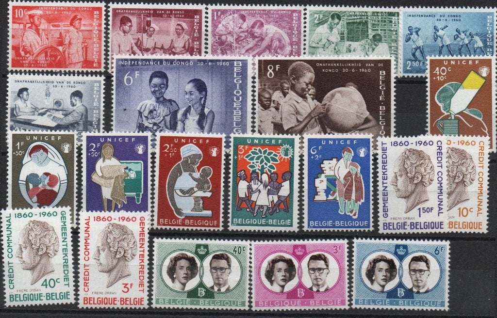 Belgique années complète 1960-à 1967, Autre, Enlèvement ou Envoi, Non oblitéré, Non oblitéré