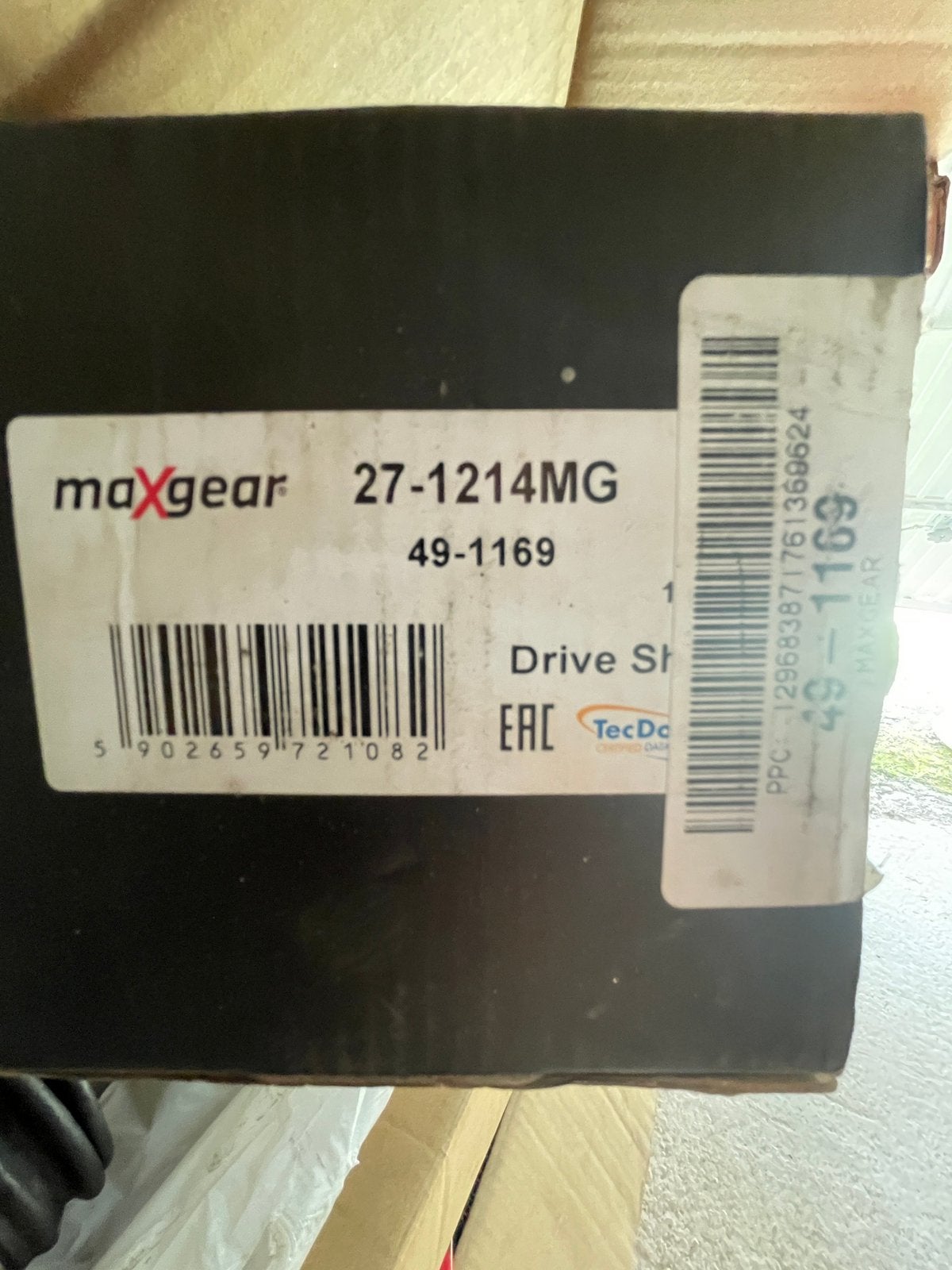 MAXGEAR 27-1214MG / 49-1169 Cardan avant droit, Enlèvement, Neuf
