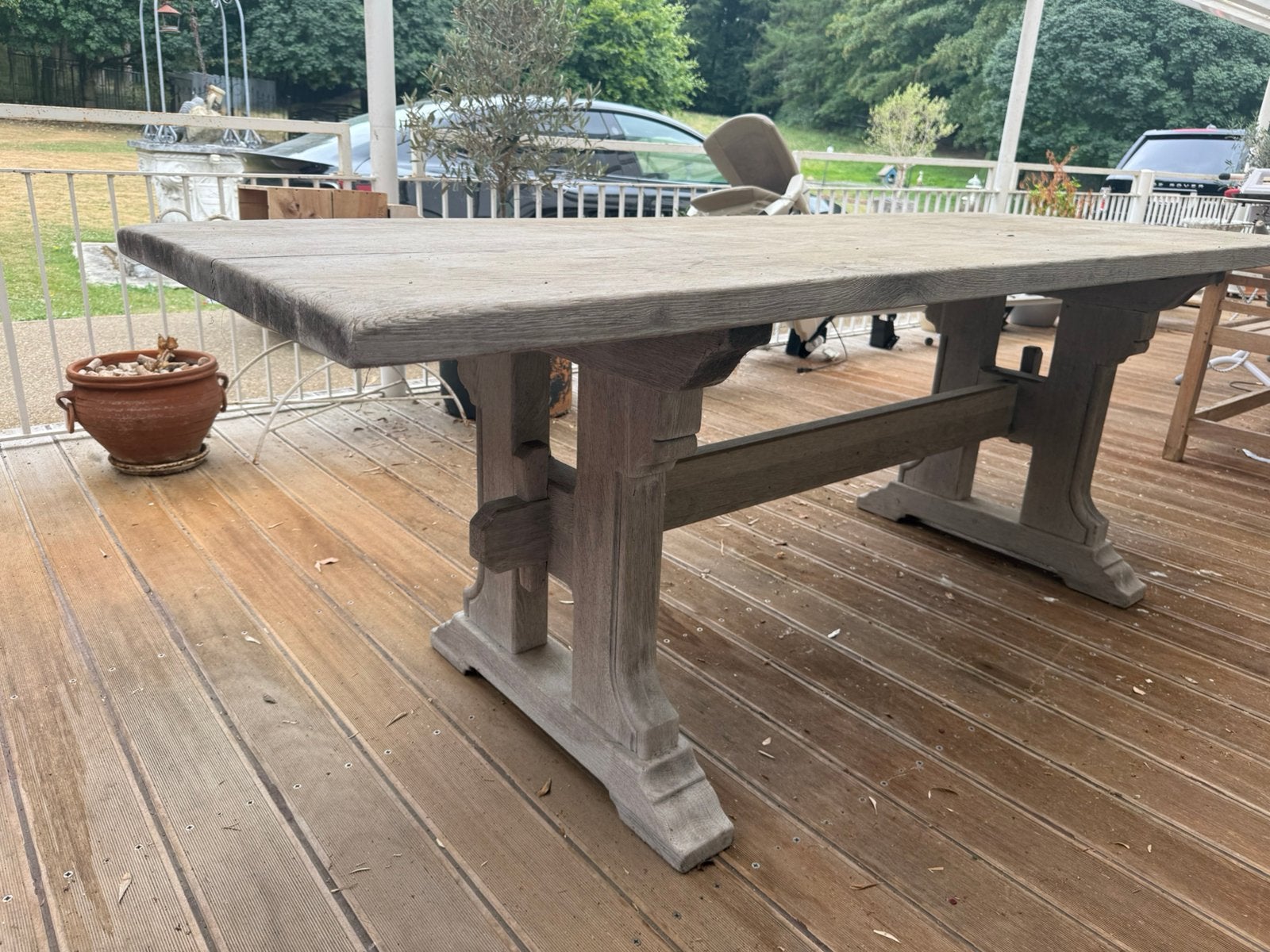 Massief eik kloostertafel 220 x 80 cm, Ophalen