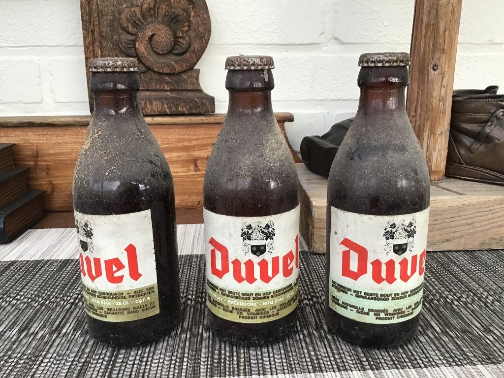 Duvel set,fluitjesglas,kaarten houders,flesjes., Verzamelen, Biermerken, Ophalen of Verzenden, Zo goed als nieuw, Overige typen