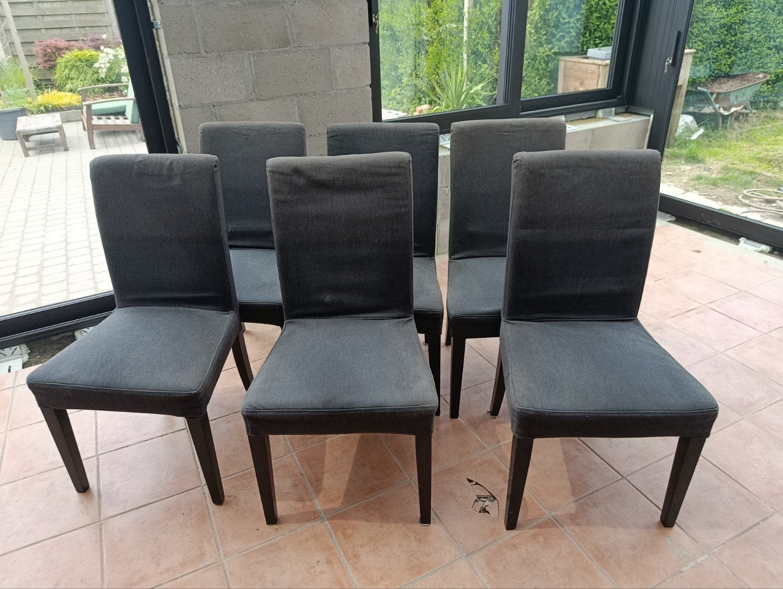 6 chaises avec housses IKEA, Maison & Meubles, Enlèvement