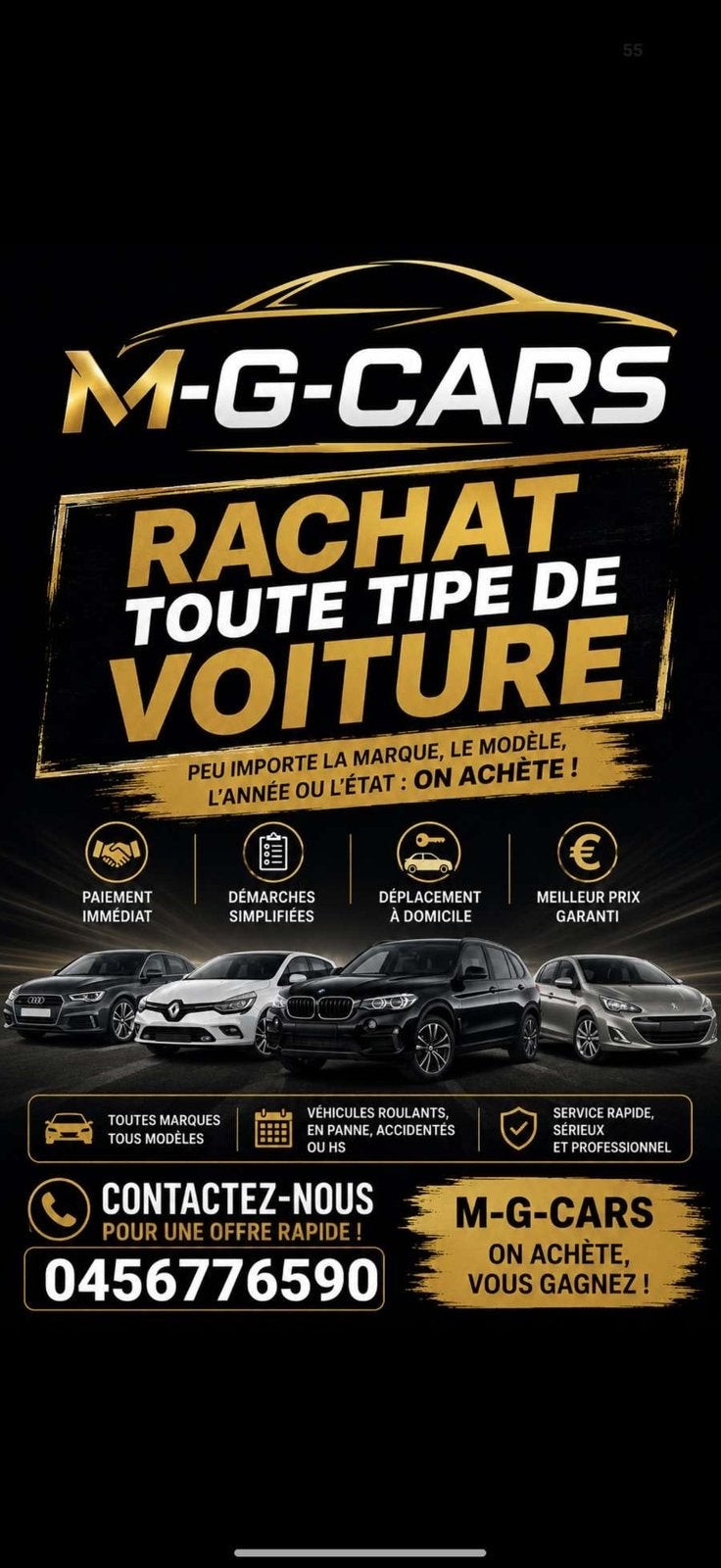 Rachat tout type de voiture, Enlèvement