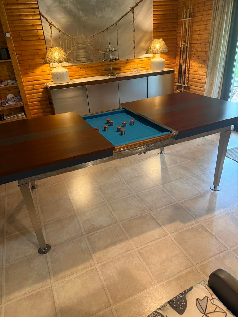 Salle à manger avec claquettes, billard, Sports & Fitness, Billards & Billards américains, Enlèvement, Comme neuf
