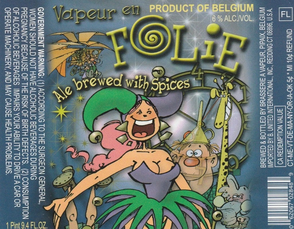 bieretiket België Vapeur : Folie Ale brewed with Spices, Collections, Envoi, Utilisé, Autres types, Autres marques