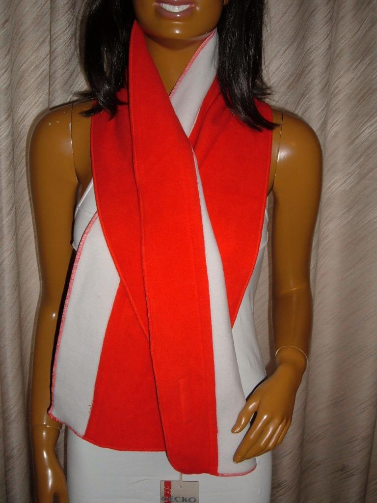 Gecko sjaal ecru/rood lengte 148 cm, Gecko, Enlèvement ou Envoi, Neuf, Écharpe