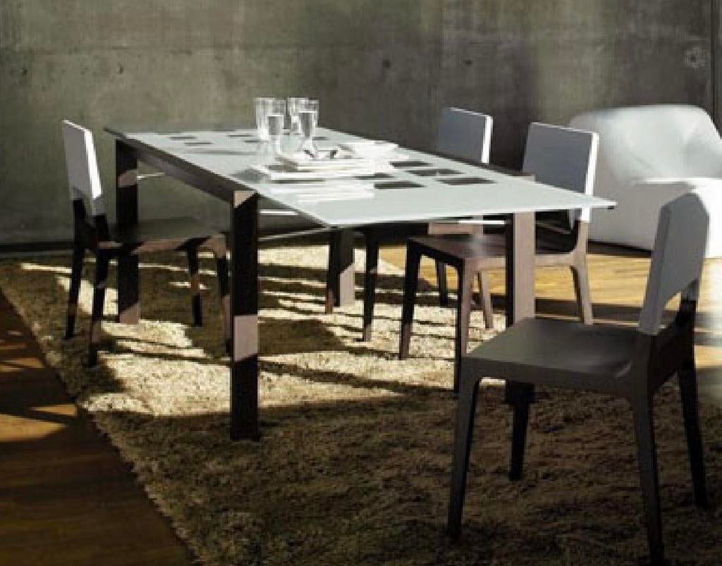 Uitschuifbare eettafel Extensia van designmerk Ligne Roset, Huis en Inrichting, Tafels | Eettafels, Ophalen, Glas, 200 cm of meer